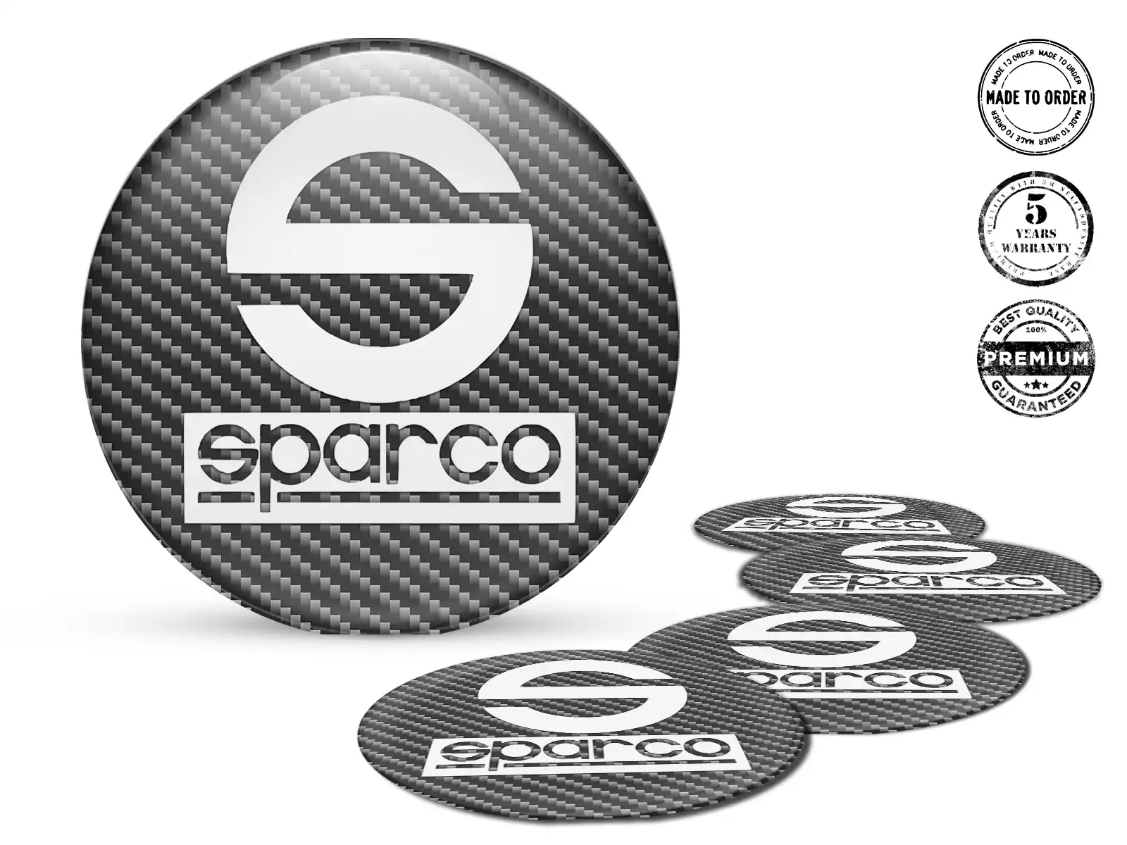 Sparco Édition Autocollants Cache-Moyeu Style Bombé